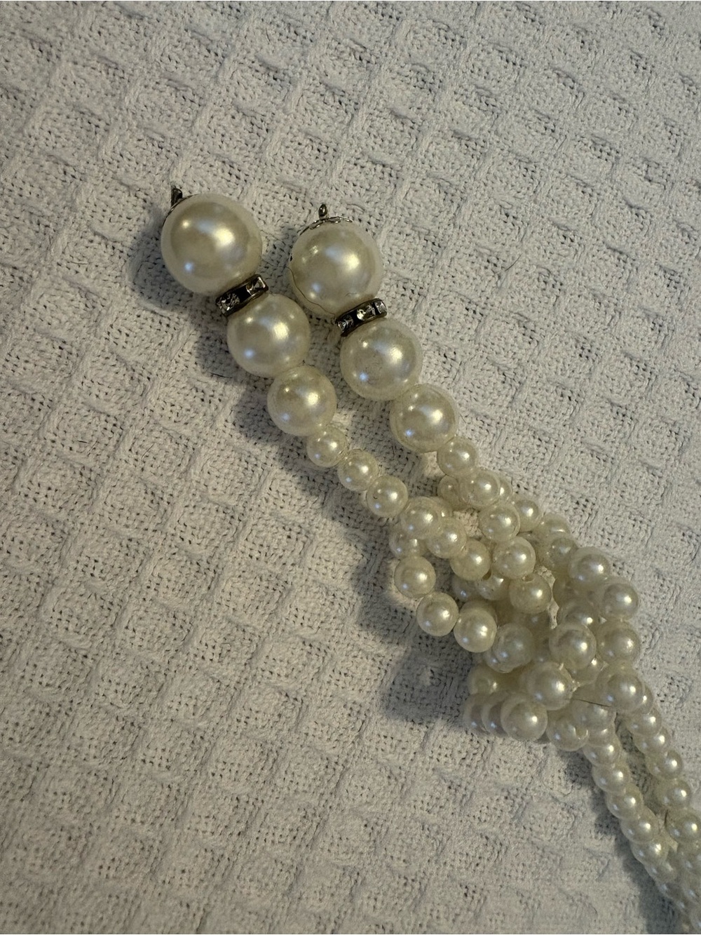 Pearl Multi-Strand Dangle Earrings - Ivory Pearls